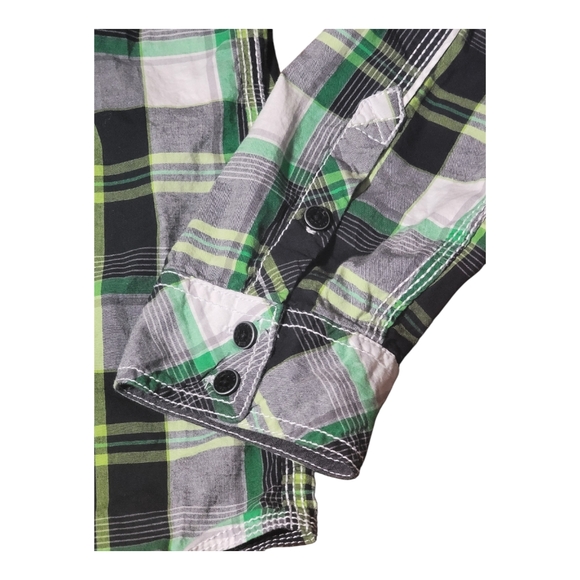 Rock Revival Mens Large Long Sleeve Button Up Shirt Embroidered  Spellout  B30 - Picture 6 of 10